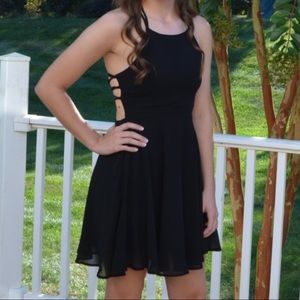 Lulu’s Black Strappy Back Dress (Homecoming)